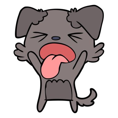 vektör çizim karikatür köpek bıkkın