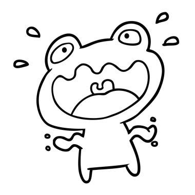 bir kurbağa korkmuş sevimli çizgi çizme