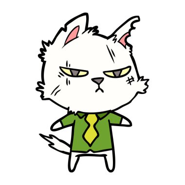 gömlek ve kravat zor karikatür kedi