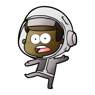 Çizgi film astronotunun vektör çizimi