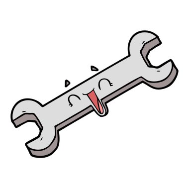 vektör çizim karikatür somun anahtarı