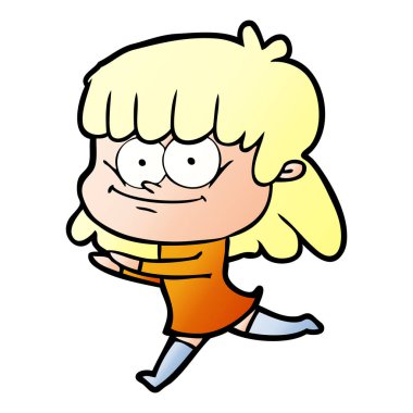 Çizgi filmdeki kadının vektör çizimi