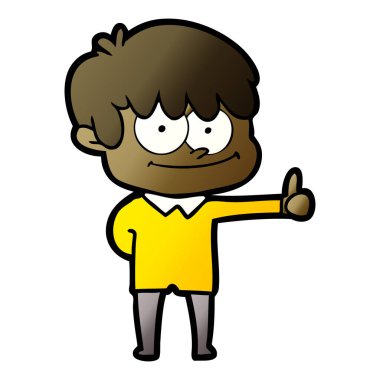 mutlu çizgi film adam vektör çizim