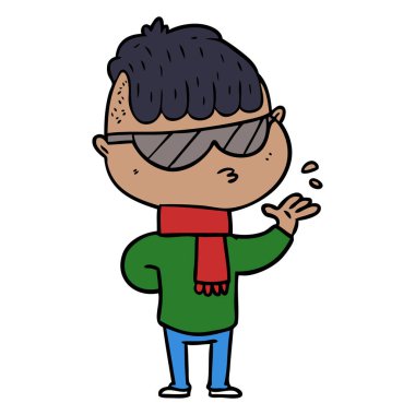 çizgi film çocuk güneş gözlüğü takıyor