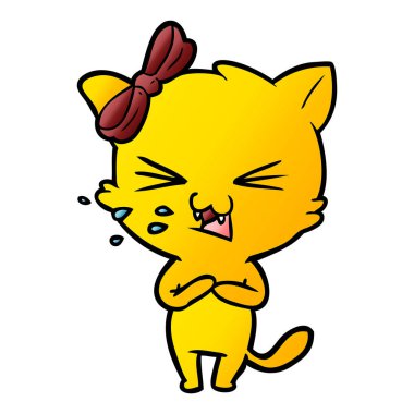 Çizgi film kedisinin vektör çizimi