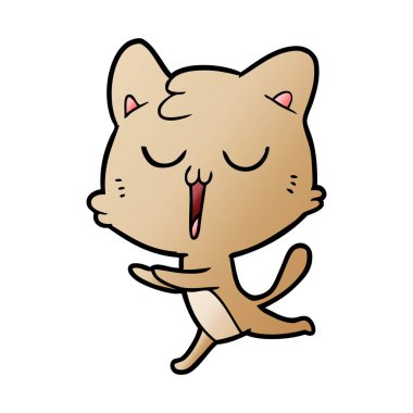 vektör çizim karikatür kedi şarkı