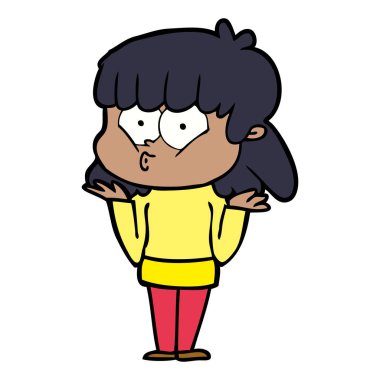 vektör çizim karikatür kız ıslık