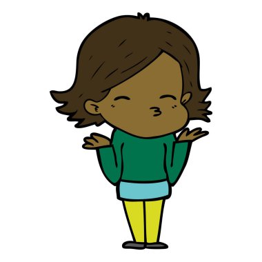 Çizgi filmdeki kadının vektör çizimi