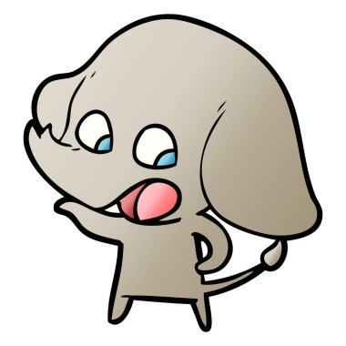 vektör çizim sevimli çizgi fil