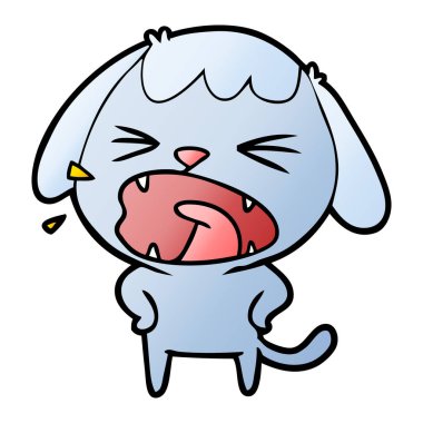 sevimli çizgi köpek havlıyor