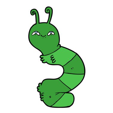 vektör çizim karikatür mutlu tırtıl