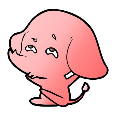 Çizgi film filinin vektör illüstrasyonu