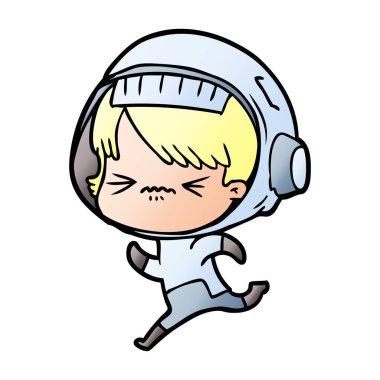 vektör çizim karikatür astronot kadın