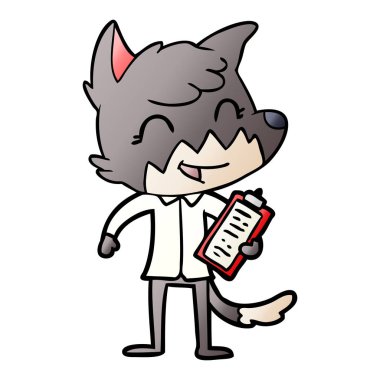 mutlu karikatür fox vektör çizim