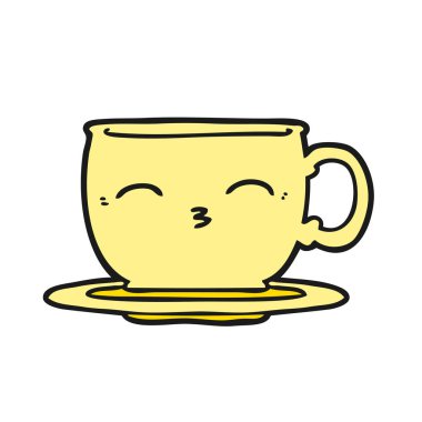 vektör çizim karikatür çay bardağı