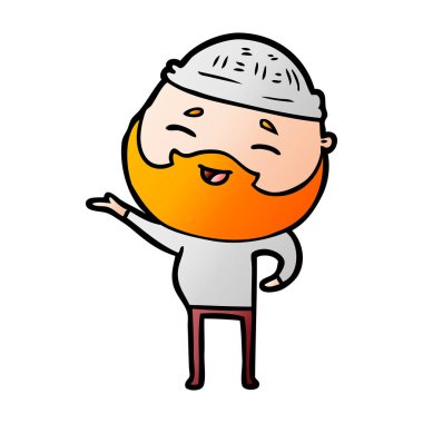 Çizgi film mutlu sakallı adam