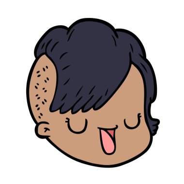 vektör çizim karikatür kadın yüzü