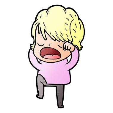 vektör çizim karikatür kadın söz