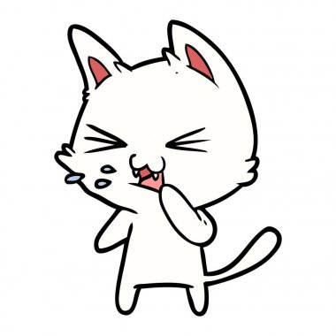 vektör çizim karikatür kedi tıslama