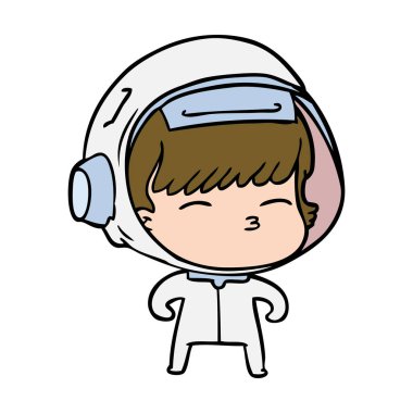 vektör çizim karikatür meraklı astronot