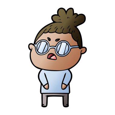 vektör çizim karikatür rahatsız kadın