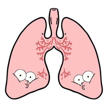 vektör çizim karikatür akciğer
