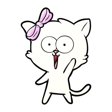 Çizgi film kedisinin vektör çizimi