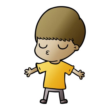 vektör çizim karikatür sakin çocuk