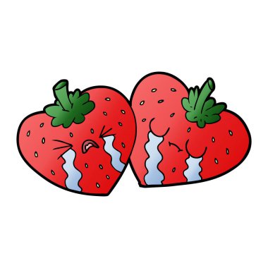 vektör çizim karikatür çilek