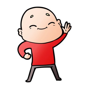 vektör çizim karikatür kel adam