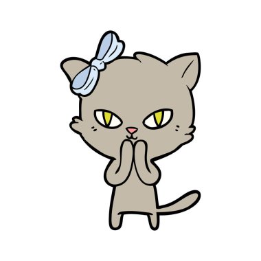 Çizgi film kedisinin vektör çizimi