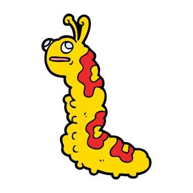 komik karikatür caterpillar vektör çizim