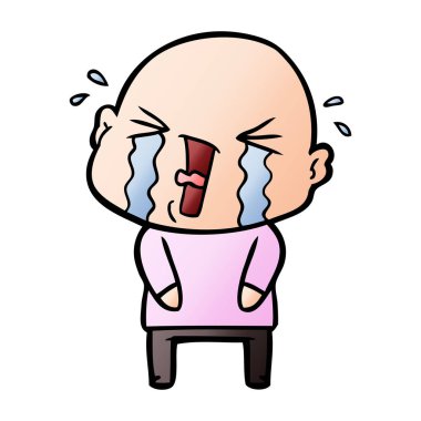 çizgi film ağlayan kel adam