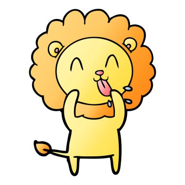 mutlu karikatür aslan vektör çizim