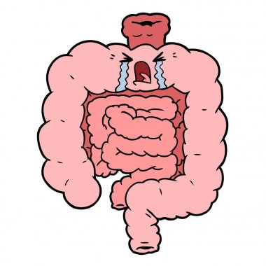 vektör çizim karikatür bağırsak