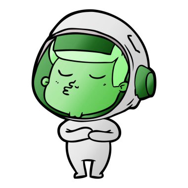 Çizgi film astronotunun vektör çizimi