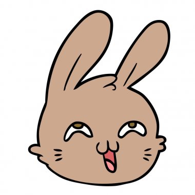 karikatür mutlu tavşan yüzü