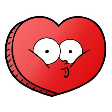 Karikatür kalp çiziminin vektör çizimi