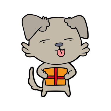 köpek Noel hediyesi ile çizgi film