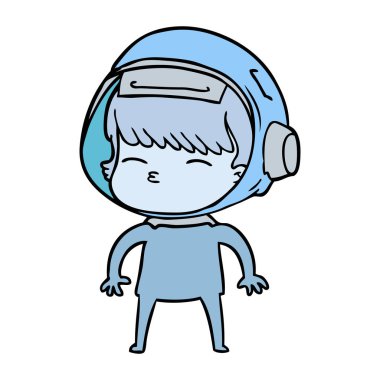 vektör çizim karikatür meraklı astronot