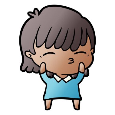 Çizgi filmdeki kadının vektör çizimi