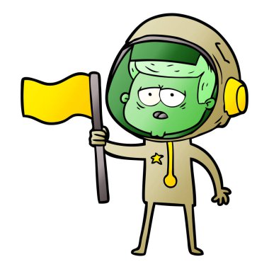 Çizgi film astronotunun vektör çizimi