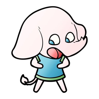 vektör çizim sevimli çizgi fil