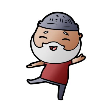 Çizgi film mutlu sakallı adam