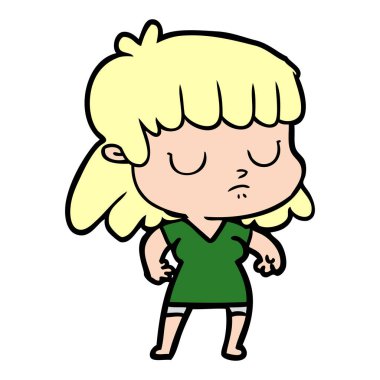 vektör çizim karikatür kayıtsız kadın