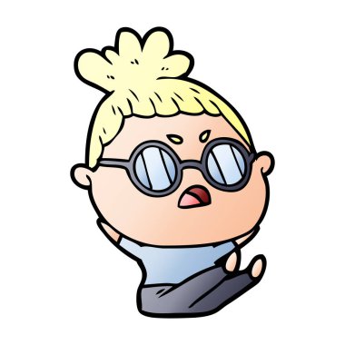 vektör çizim karikatür rahatsız kadın