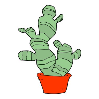 Çizgi film kaktüsünün vektör çizimi