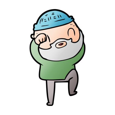 vektör çizim karikatür sakallı adam