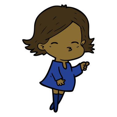 vektör çizim karikatür kadın işaret