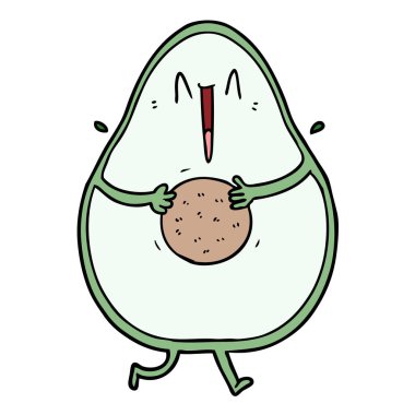 mutlu karikatür avokado gülüyor